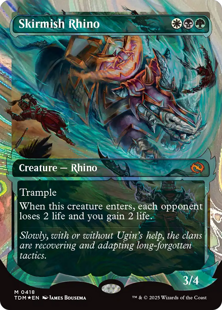 Skirmish Rhino (0418) (Showcase) (Halo Foil) [Tarkir: Dragonstorm] | Grognard Games