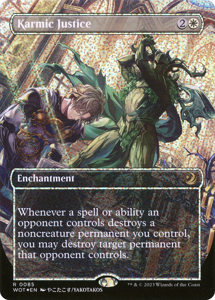 Karmic Justice (Anime Borderless) (Confetti Foil) [Wilds of Eldraine: Enchanting Tales] | Grognard Games