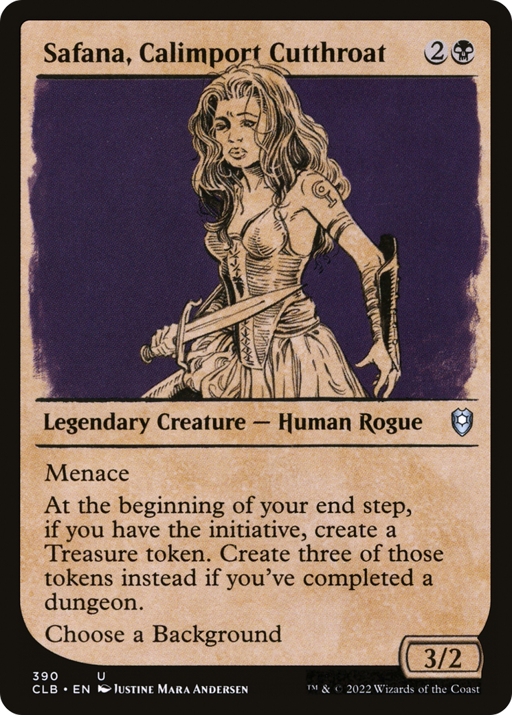 Safana, Calimport Cutthroat (Showcase) [Commander Legends: Battle for Baldur's Gate] | Grognard Games