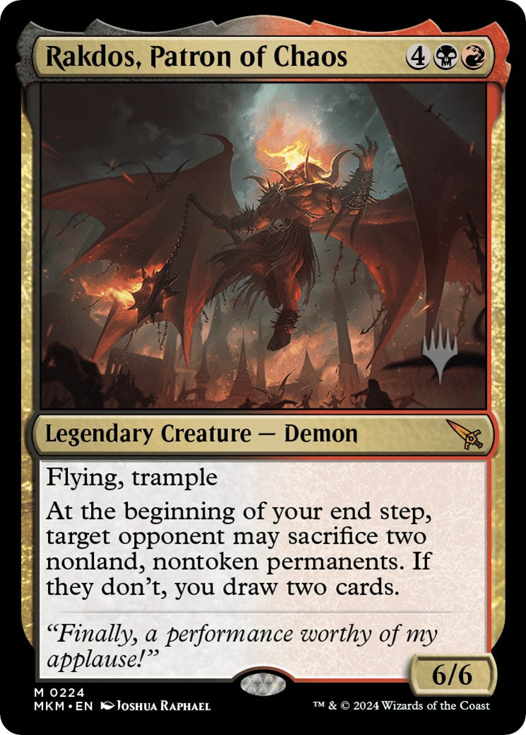 Rakdos, Patron of Chaos (Promo Pack) [Murders at Karlov Manor Promos] | Grognard Games