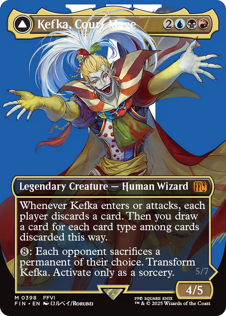 Kefka, Court Mage // Kefka, Ruler of Ruin (FIN-398) - FINAL FANTASY (Borderless) | Grognard Games