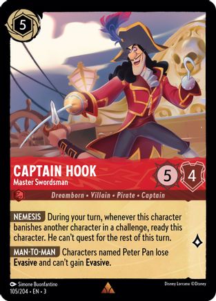 Captain Hook - Master Swordsman (105/204) [Into the Inklands] | Grognard Games