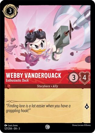 Webby Vanderquack - Enthusiastic Duck (127/204) [Into the Inklands] | Grognard Games