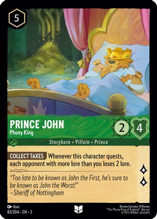 Prince John - Phony King (83//204) [Into the Inklands] | Grognard Games