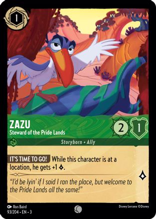 Zazu - Steward of the Pride Lands (93//204) [Into the Inklands] | Grognard Games