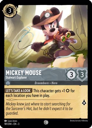 Mickey Mouse - Stalwart Explorer (181/204) [Into the Inklands] | Grognard Games