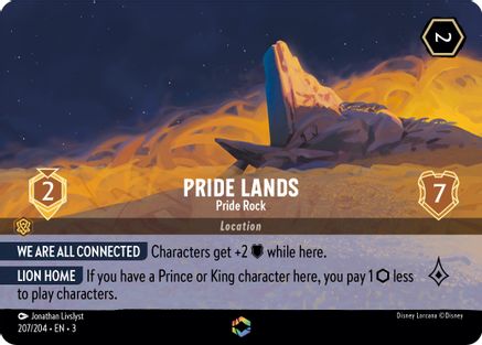 Pride Lands - Pride Rock (Alternate Art) (207/204) [Into the Inklands] | Grognard Games
