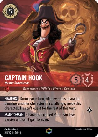 Captain Hook - Master Swordsman (Alternate Art) (214/204) [Into the Inklands] | Grognard Games
