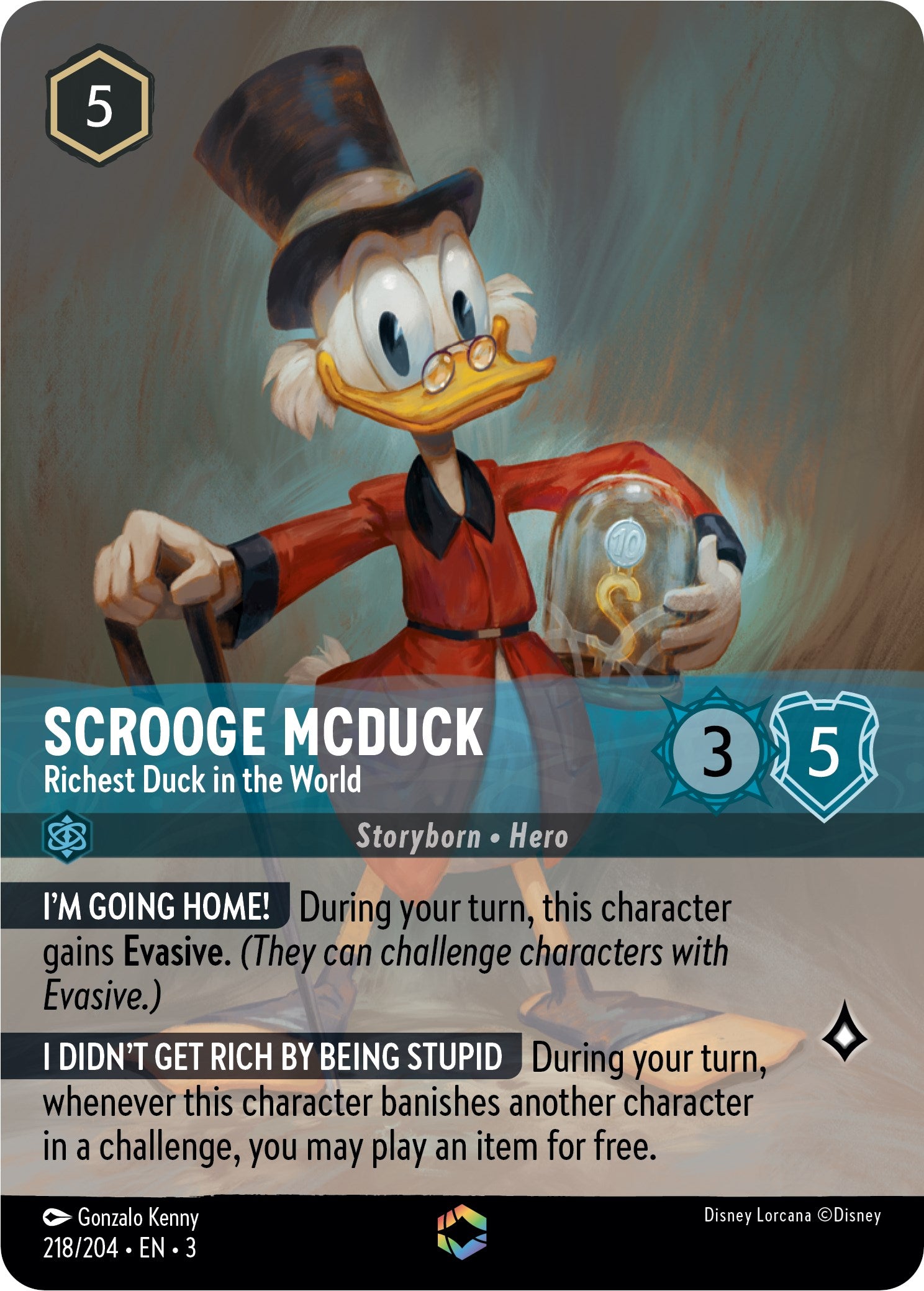 Scrooge McDuck - Richest Duck in the World (Alternate Art) (218/204) [Into the Inklands] | Grognard Games