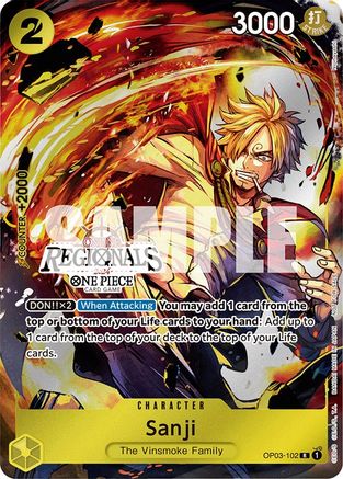 Sanji (Online Regional 2024) [Participant] (OP03-102) - One Piece Promotion Cards Foil | Grognard Games
