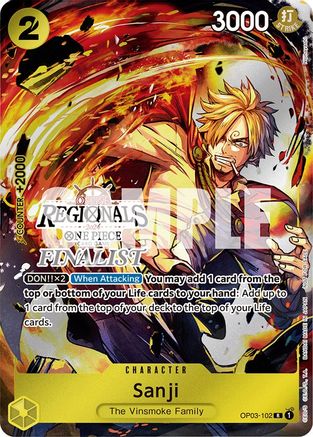 Sanji (Online Regional 2024) [Finalist] (OP03-102) - One Piece Promotion Cards Foil | Grognard Games