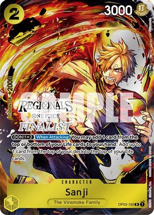 Sanji (Offline Regional 2024) [Finalist] (OP03-102) - One Piece Promotion Cards Foil | Grognard Games