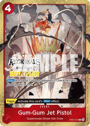 Gum-Gum Jet Pistol (Online Regional 2024) [Winner] (ST01-015) - One Piece Promotion Cards Foil | Grognard Games