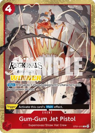 Gum-Gum Jet Pistol (Offline Regional 2024) [Winner] (ST01-015) - One Piece Promotion Cards Foil | Grognard Games