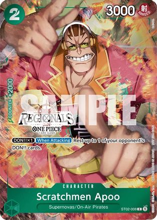 Scratchmen Apoo (Online Regional 2024) [Participant] (ST02-008) - One Piece Promotion Cards Foil | Grognard Games