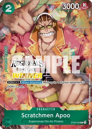 Scratchmen Apoo (Online Regional 2024) [Winner] (ST02-008) - One Piece Promotion Cards Foil | Grognard Games