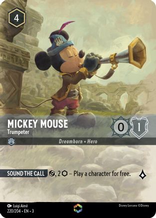 Mickey Mouse -Trumpeter (Alternate Art) (220/204) [Into the Inklands] | Grognard Games