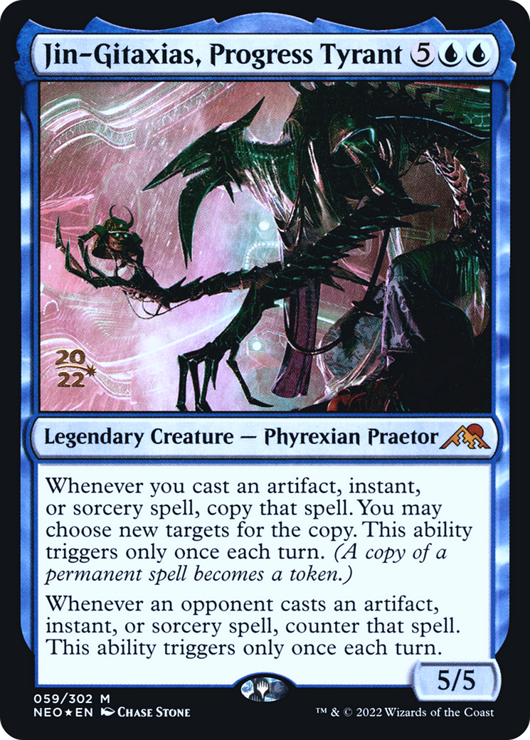 Jin-Gitaxias, Progress Tyrant [Kamigawa: Neon Dynasty Prerelease Promos] | Grognard Games