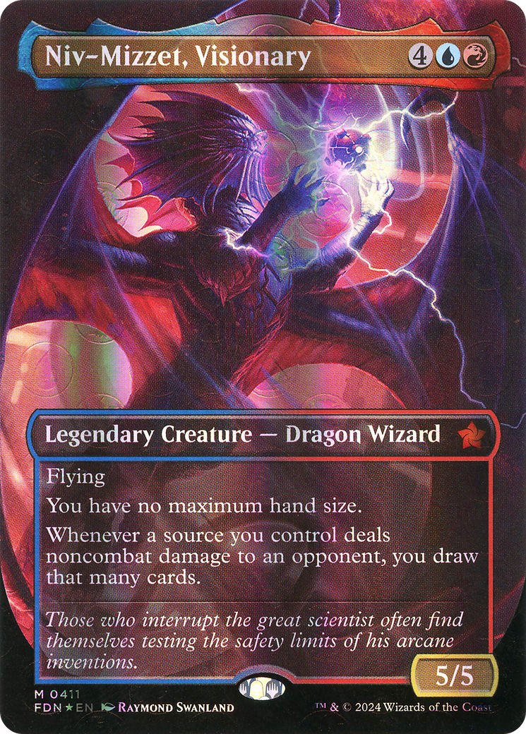 Niv-Mizzet, Visionary (Borderless) (Mana Foil) [Foundations] | Grognard Games