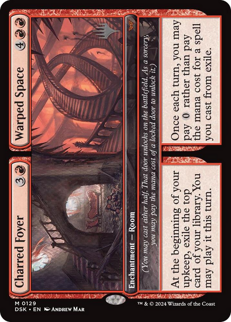 Charred Foyer // Warped Space (Promo Pack) [Duskmourn: House of Horror Promos] | Grognard Games