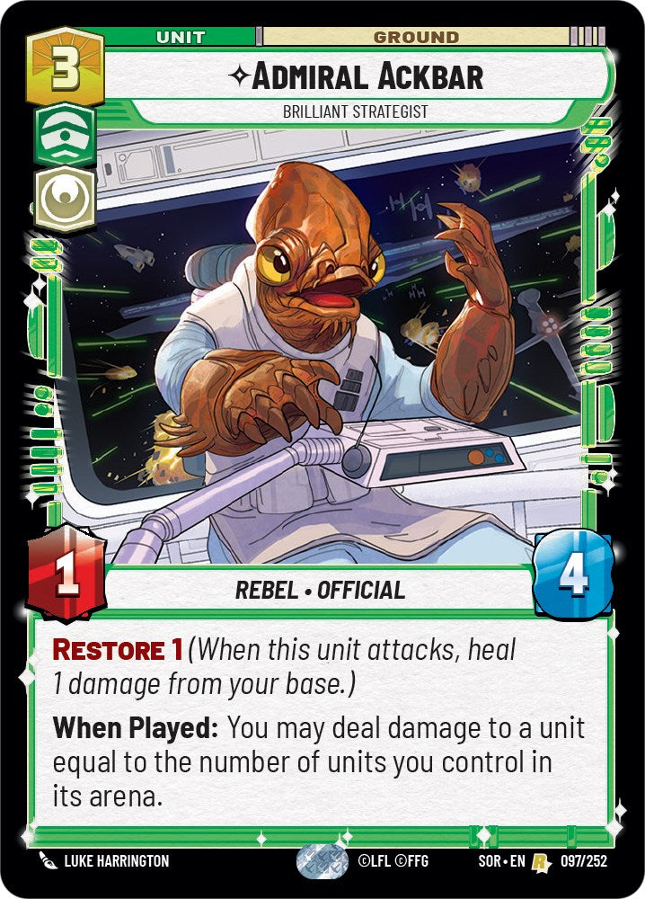 Admiral Ackbar - Brilliant Strategist (097/252) [Spark of Rebellion] | Grognard Games