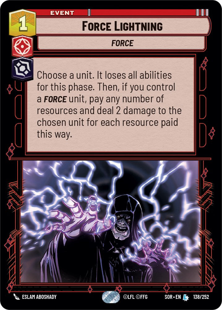 Force Lightning (138/252) [Spark of Rebellion] | Grognard Games
