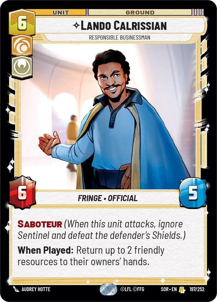 Lando Calrissian - Responsible Businessman (197/252) [Spark of Rebellion] | Grognard Games