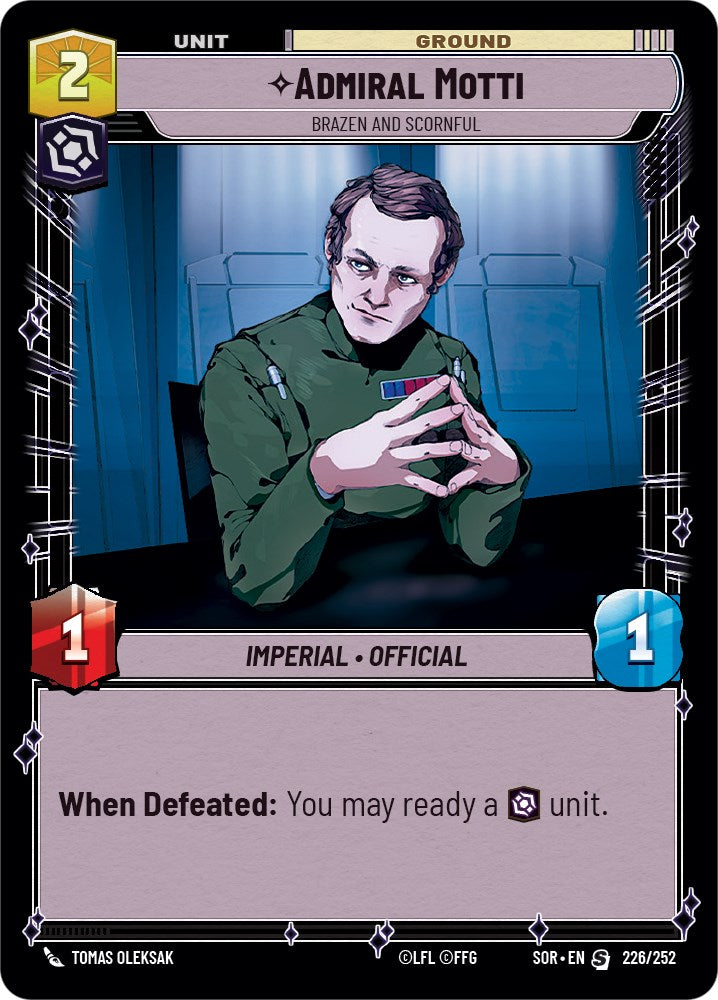 Admiral Motti - Brazen and Scornful (226/252) [Spark of Rebellion] | Grognard Games