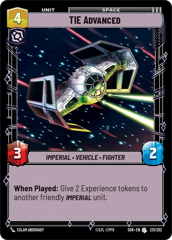 TIE Advanced (231/252) [Spark of Rebellion] | Grognard Games