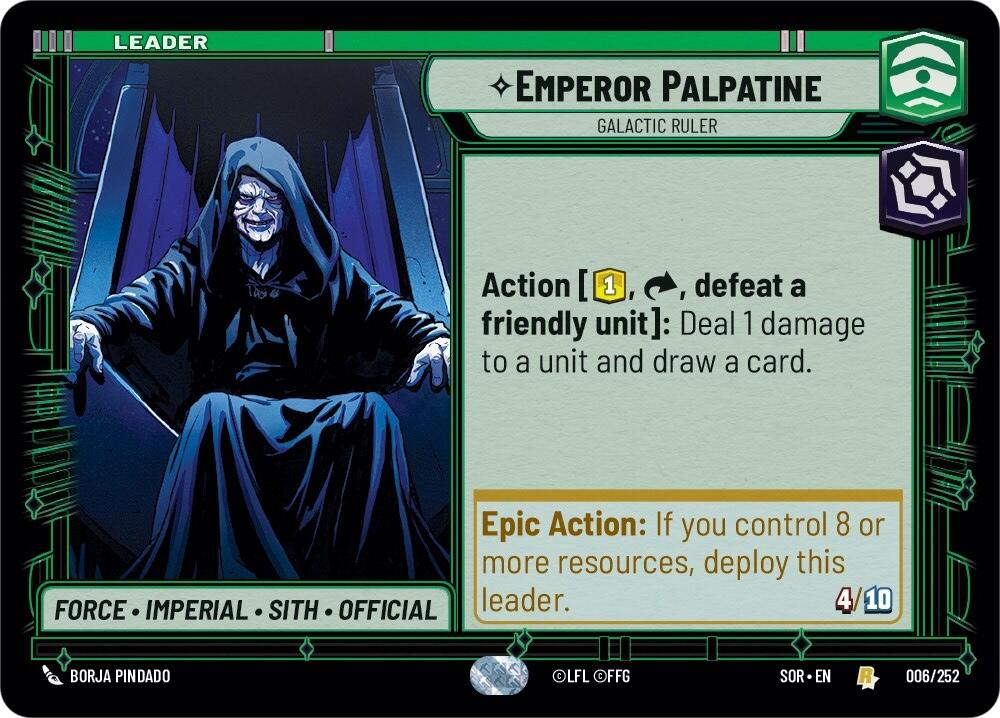 Emperor Palpatine - Galactic Ruler (006/252) [Spark of Rebellion] | Grognard Games