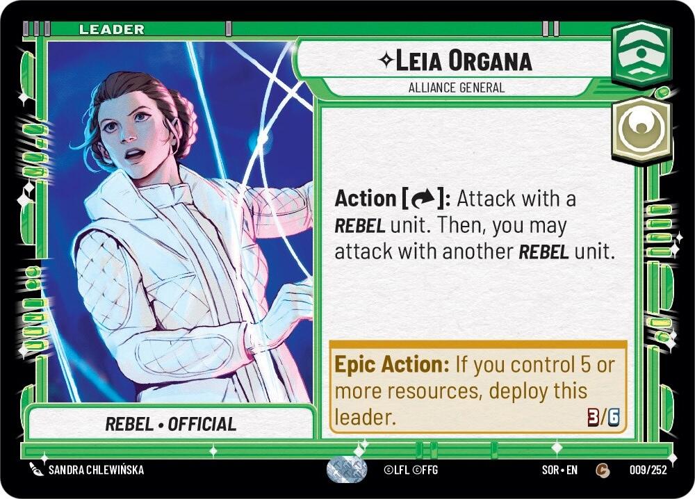 Leia Organa - Alliance General (009/252) [Spark of Rebellion] | Grognard Games