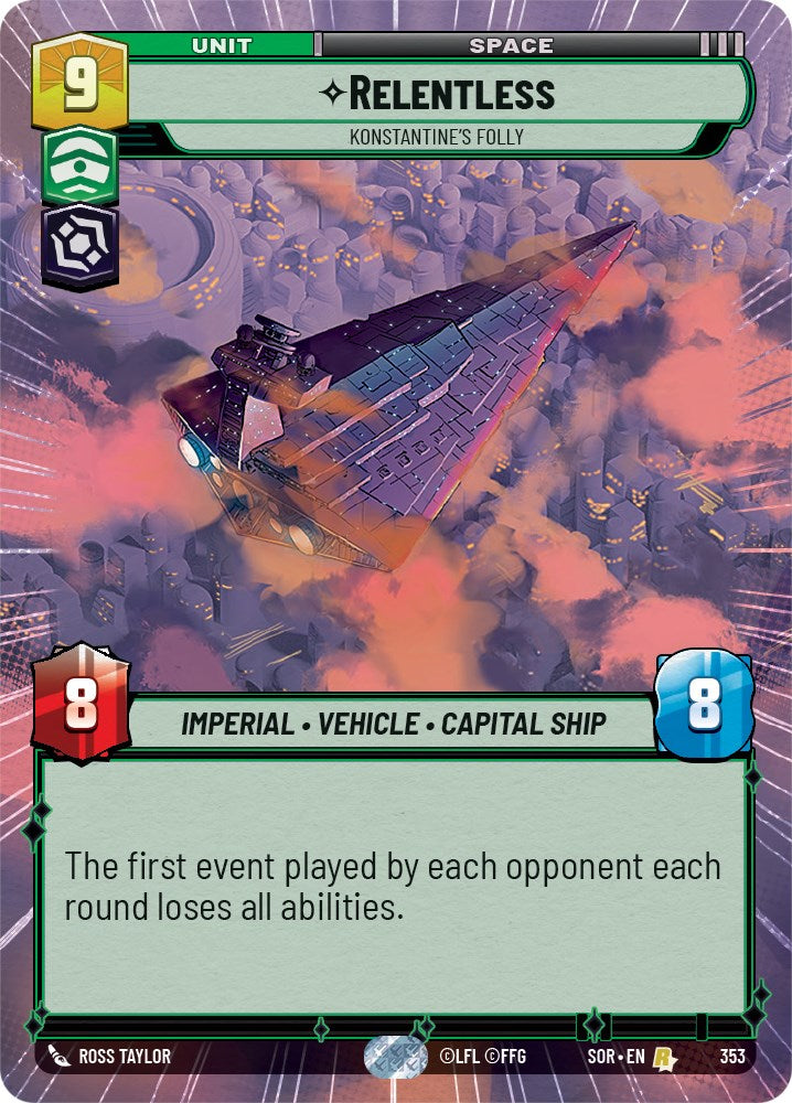 Relentless - Konstantine's Folly (Hyperspace) (353) [Spark of Rebellion] | Grognard Games