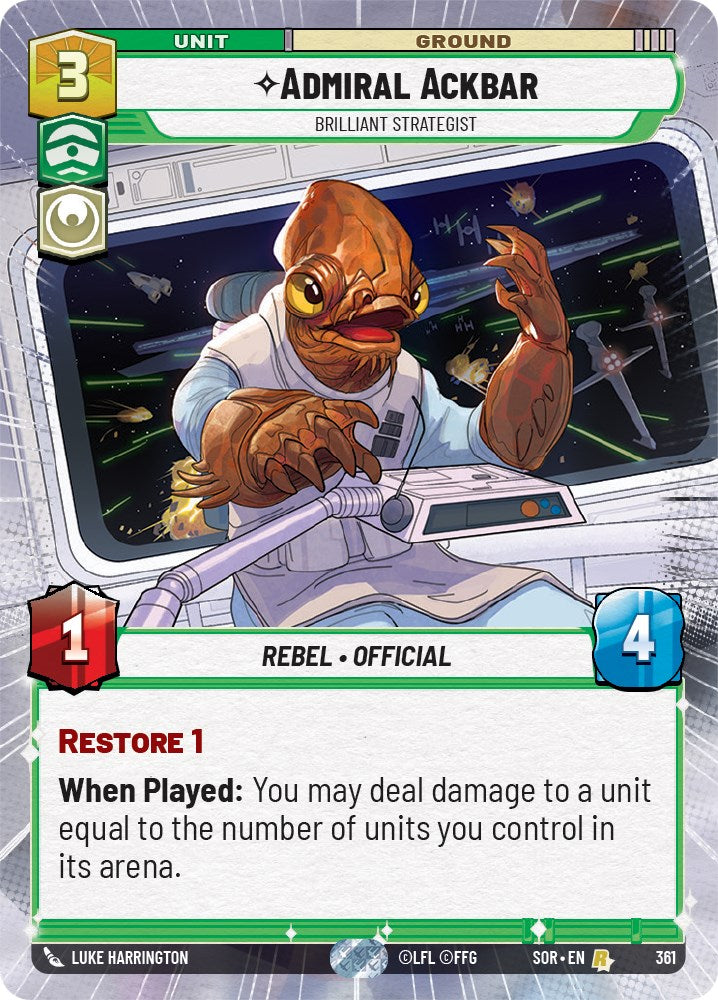 Admiral Ackbar - Brilliant Strategist (Hyperspace) (361) [Spark of Rebellion] | Grognard Games