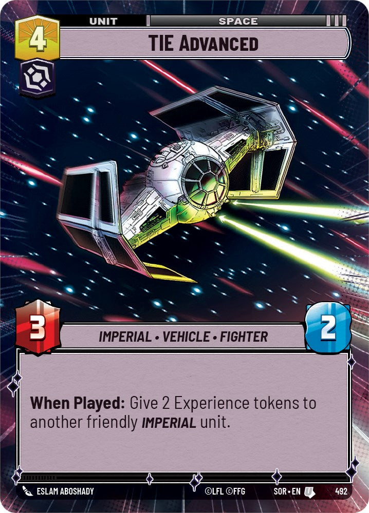 TIE Advanced (Hyperspace) (492) [Spark of Rebellion] | Grognard Games