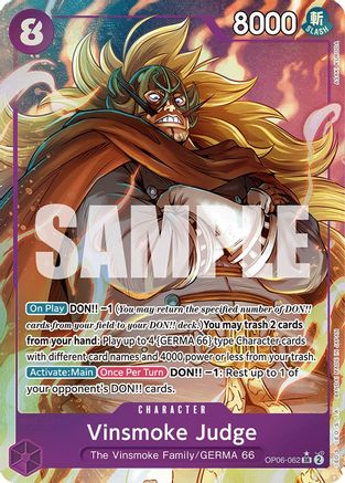 Vinsmoke Judge (Alternate Art) (OP06-062) - Wings of the Captain Foil | Grognard Games