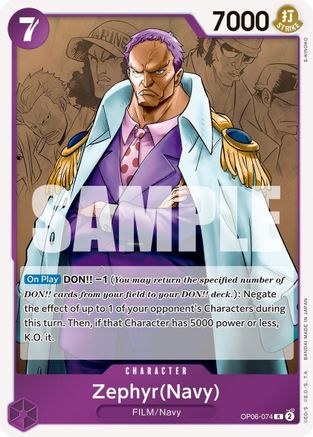 Zephyr (Navy) (OP06-074) - Wings of the Captain Foil | Grognard Games