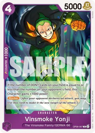 Vinsmoke Yonji (067) (OP06-067) - Wings of the Captain Foil | Grognard Games