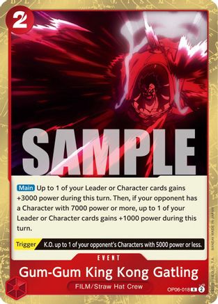 Gum-Gum King Kong Gatling (OP06-018) - Wings of the Captain Foil | Grognard Games