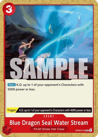 Blue Dragon Seal Water Stream (OP06-019) - Wings of the Captain | Grognard Games
