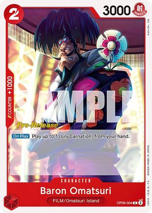 Baron Omatsuri (OP06-004) - Wings of the Captain Pre-Release Cards | Grognard Games