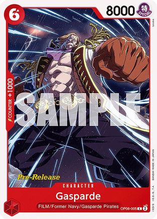 Gasparde (OP06-005) - Wings of the Captain Pre-Release Cards | Grognard Games