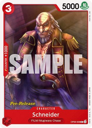 Schneider (OP06-008) - Wings of the Captain Pre-Release Cards | Grognard Games