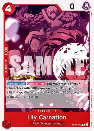 Lily Carnation (OP06-015) - Wings of the Captain Pre-Release Cards | Grognard Games