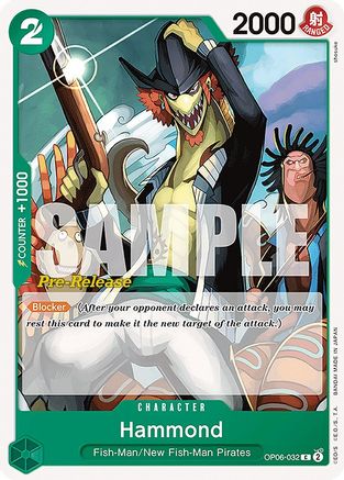 Hammond (OP06-032) - Wings of the Captain Pre-Release Cards | Grognard Games