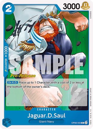 Jaguar.D.Saul (OP06-053) - Wings of the Captain Pre-Release Cards | Grognard Games