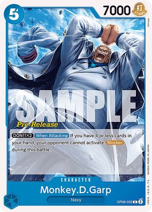Monkey.D.Garp (OP06-055) - Wings of the Captain Pre-Release Cards | Grognard Games