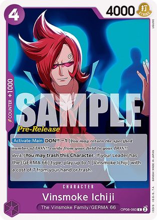 Vinsmoke Ichiji (060) (OP06-060) - Wings of the Captain Pre-Release Cards | Grognard Games