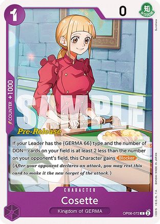 Cosette (OP06-072) - Wings of the Captain Pre-Release Cards | Grognard Games