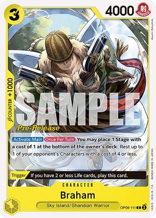 Braham (OP06-111) - Wings of the Captain Pre-Release Cards | Grognard Games