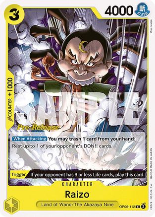 Raizo (OP06-112) - Wings of the Captain Pre-Release Cards | Grognard Games